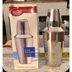 TableCraft 376 3 Piece Bar Shaker Stainless Steel 16oz Cocktail Set Damaged Box